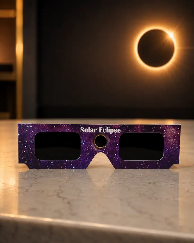 lunettes éclipse solaire violette